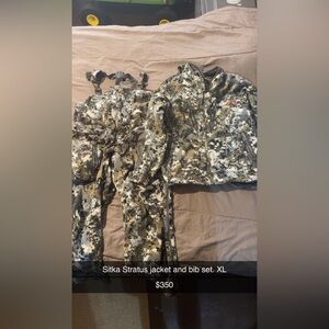 Sitka Stratus Camo Jacket and Bib Set